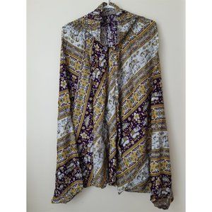 (B2)100% Rayon Harem Pants w/ Elephants&Flowers Pr